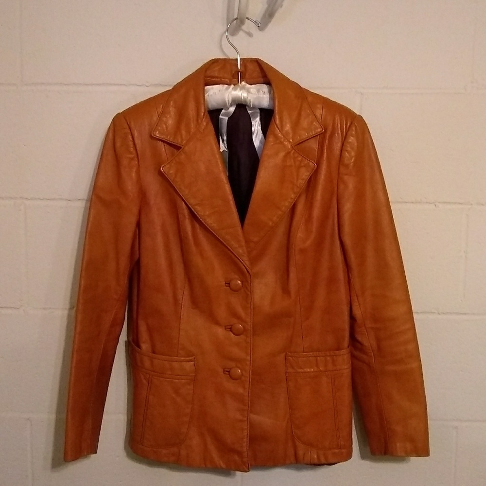 Vintage Brown Leather Jacket GUC